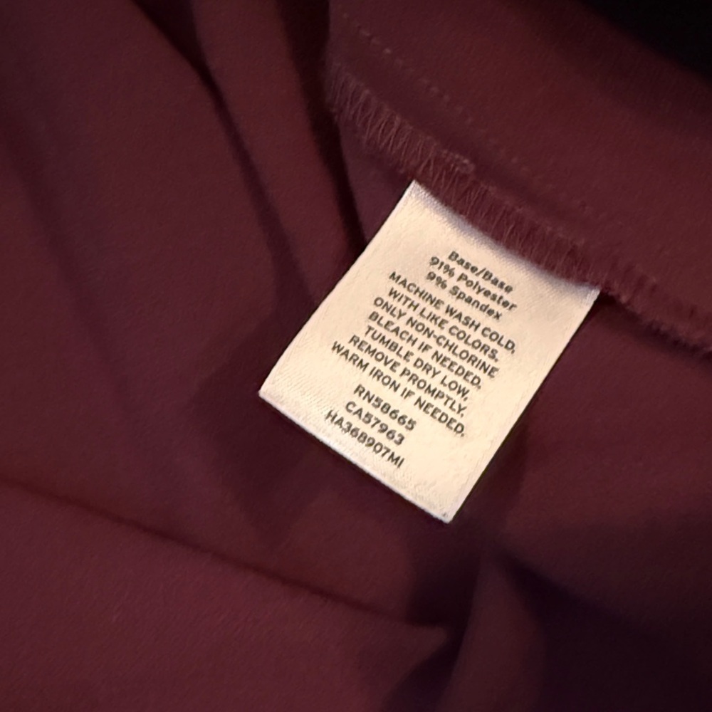 Halogen Burgundy Bell Sleeve Blouse with Black Neck Tie - Picture 3 of 10